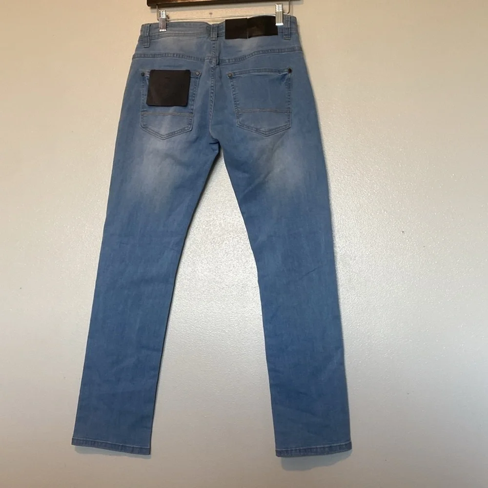 Steve’s Jeans slim fit Tiberius distressed 6 pocket button zip jeans 28/30